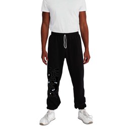 Minimal African Art Black and White Pattern Abstract  Sweatpants