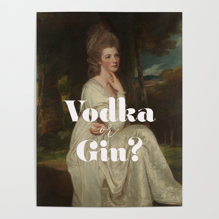 Vodka or Gin? Cocktail Bar Poster