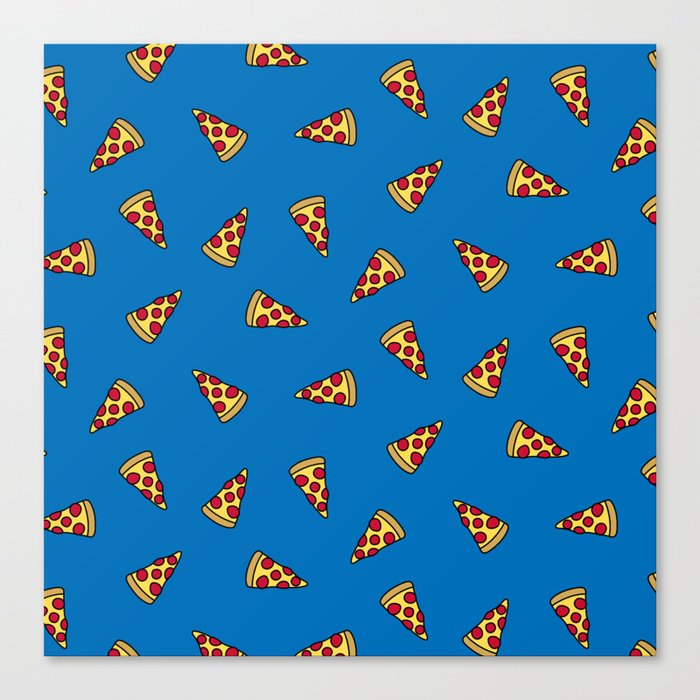 Pizza Slice Pattern (royal blue) Canvas Print
