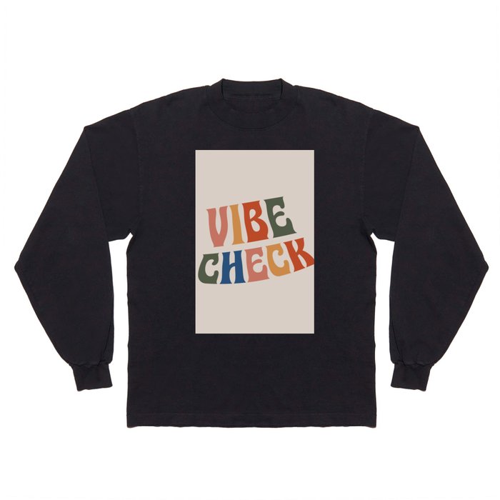 Vibe Check 80s Lettering Long Sleeve T Shirt