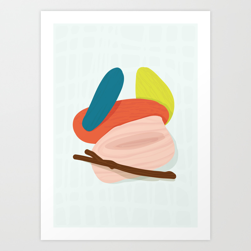 Sticks And Stones Modern Abstract Art Print By Bicone Society6