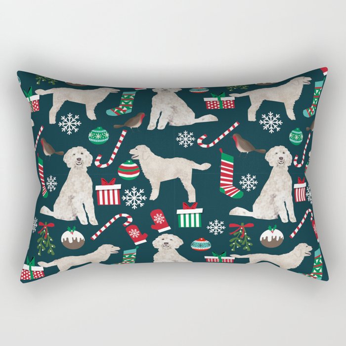 Golden Doodle unique christmas gifts for dog person dog breed pet portraits by pet friendly Rectangular Pillow