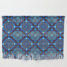 blue moroccan tile pattern Wall Hanging