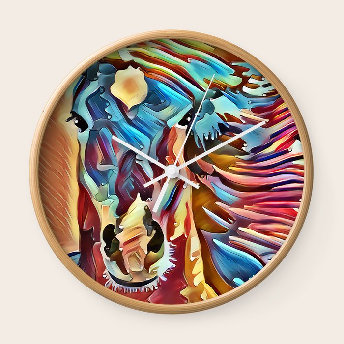 Abstract Horse Wall Clock By Ancello Society6