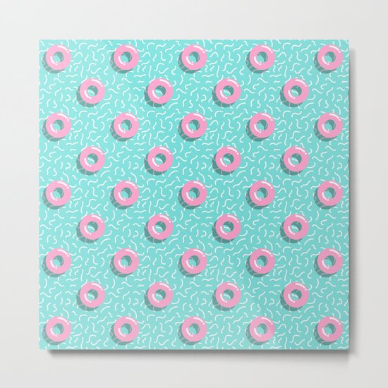Memphis Polka Hoops Metal Print
