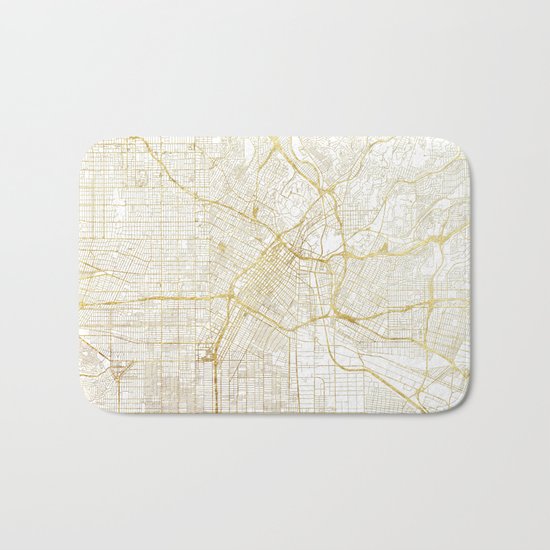 Los Angeles Map Gold Bath Mat