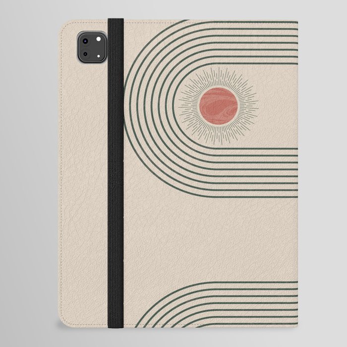 Mid century modern minimalist print with contemporary geometric moon phases iPad Folio Case