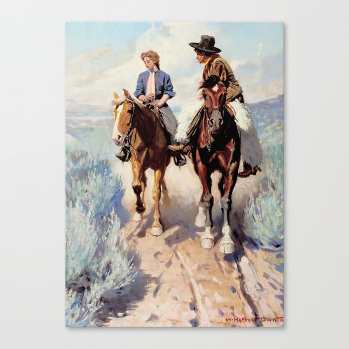 “Prairie Courtship” by W Herbert Dunton Canvas Print