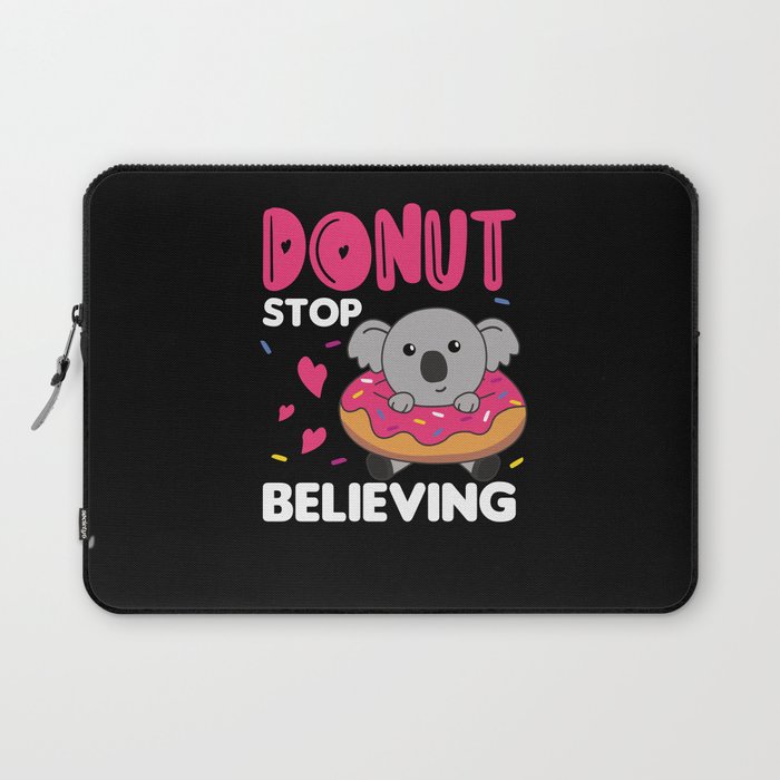 Cute Koala Funny Animals In Donut Pink Laptop Sleeve