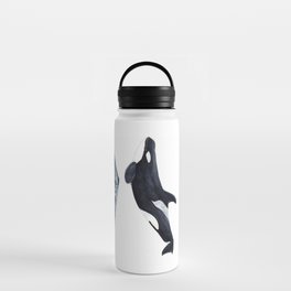 Orca, humpback and grey whales Water Bottle