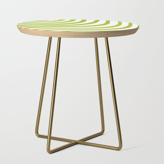 70’s Style Green Stripes Side Table