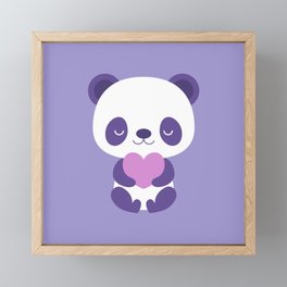 Cute purple baby pandas Framed Mini Art Print