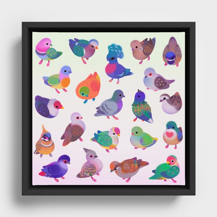 Wild pigeon - light Framed Canvas