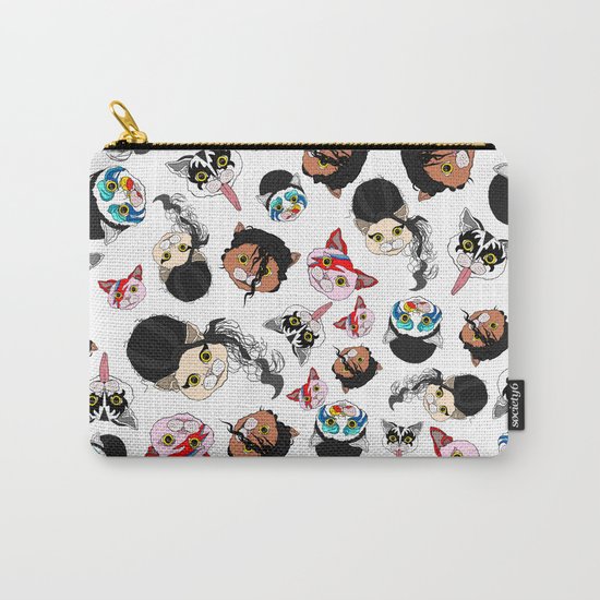 Pop Cats - Pattern on White Carry-All Pouch