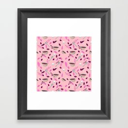 Coffee Pattern-Pink Framed Art Print