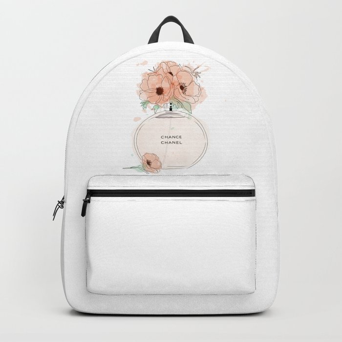 Round Orange Perfume with Flowers Backpack