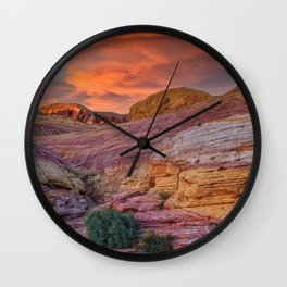 Sunset 0094 - Valley of Fire State Park, Nevada Wall Clock