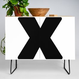 X (Black & White Letter) Credenza