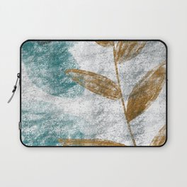 Brundagesto 1 - Contemporary Abstract Painting - Green and Marigold Yellow Laptop Sleeve