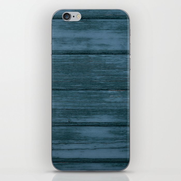 Blue wood panel iPhone Skin