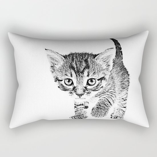 Kitten Sketch Rectangular Pillow