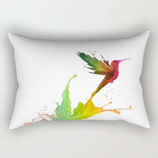 Humming Bird Colors Rectangular Pillow