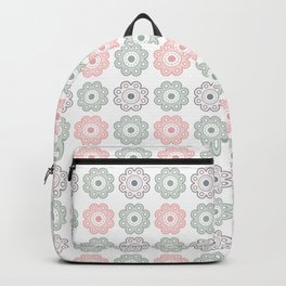 Pastel Pink and Green Floral Backpack