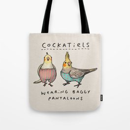 Cockatiels Wearing Baggy Pantaloons Tote Bag