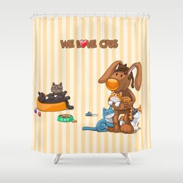 Rabbit catlover Shower Curtain