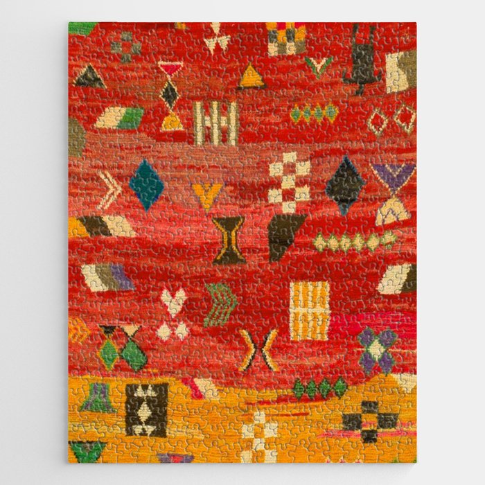 Oriental Orange Moroccan Berber rug Jigsaw Puzzle
