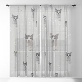 Cats Pattern.   cats, pattern, children, pet, feline, animals, Society6. Sheer Curtain