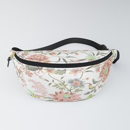 dainty cottagecore floral packed pattern - peach/pink Fanny Pack