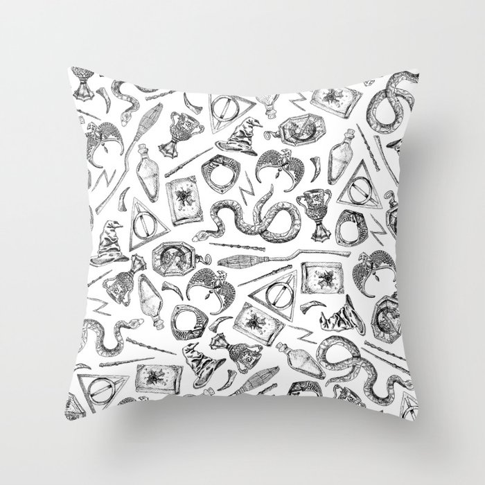 Harry Potter Horcruxes and Items Throw Pillow