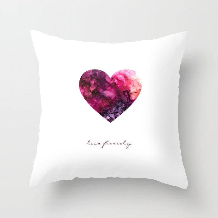 love fiercely Throw Pillow