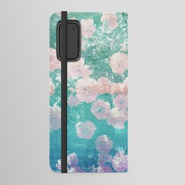 pink and green floral vintage photo effect Android Wallet Case