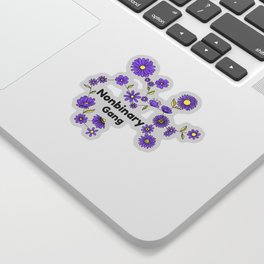 Non Binary Flower Gang Sticker
