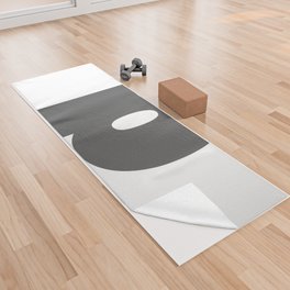 p (Grey & White Letter) Yoga Towel