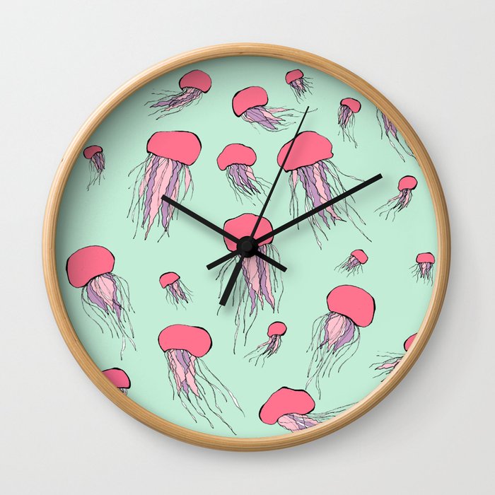 Pastel colors jellyfish Wall Clock