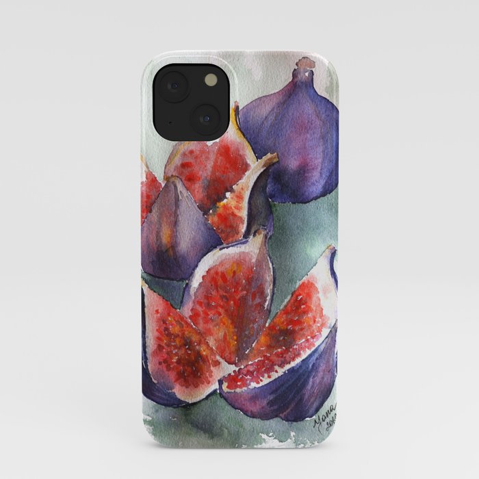 Fig Watercolor Fruits iPhone Case