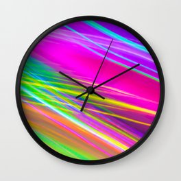 neon saturn waves Wall Clock