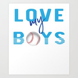 Love My Boys Cute Baseball Mom graphic Art Print | Sports, Mom, Boys, Baseball, Graphicdesign 