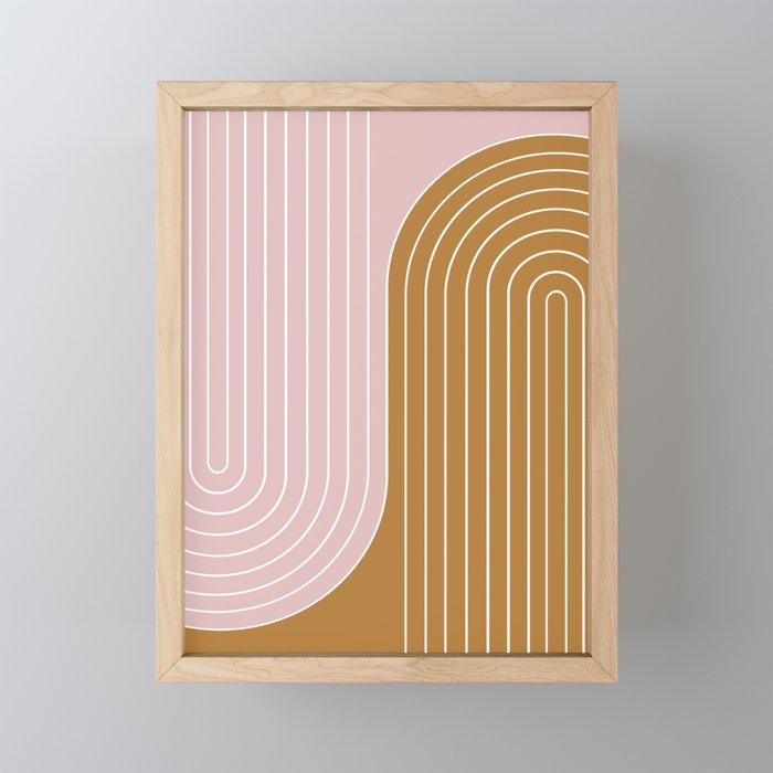 Two Tone Line Curvature XLI Framed Mini Art Print
