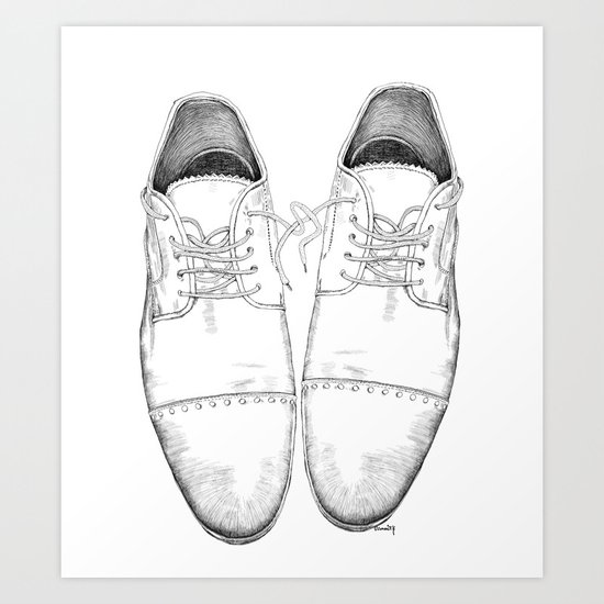  Shoes the drawing Art Print by Tamar Kasparian Society6