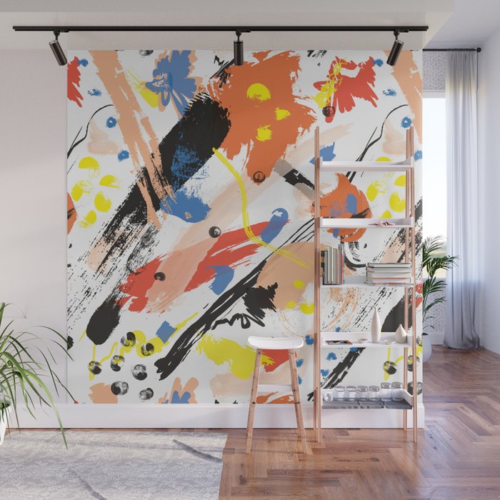 Abstract Floral Splash Wall Mural By Elliottdesignfactory Society6