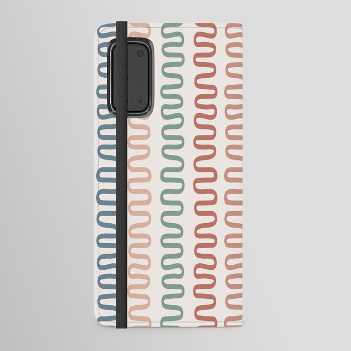 Abstract Shapes 232 in Pastel Boho Summer Shades (Snake Pattern Abstraction) Android Wallet Case