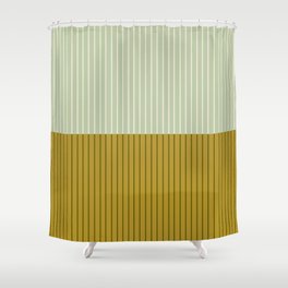 Color Block Lines XXI Moss Shower Curtain
