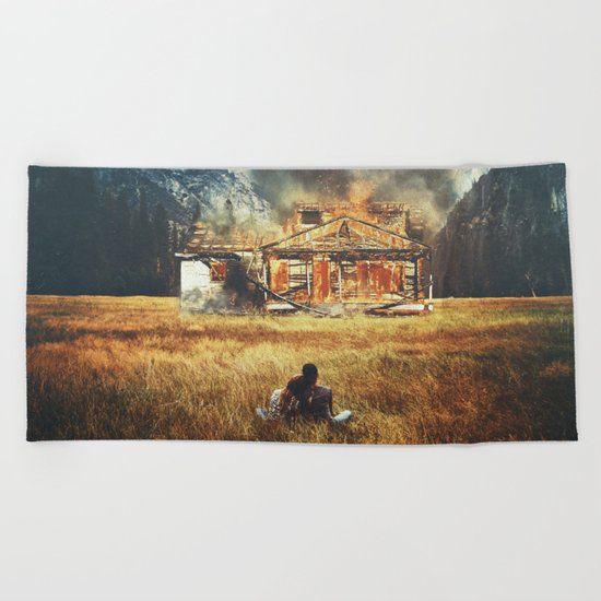 Burned Beach Towel