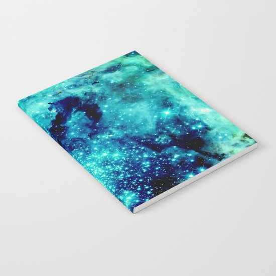 GALAXY. Teal Aqua Notebook