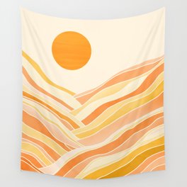 Golden Mountain Sunset / Abstract Landscape Wall Tapestry