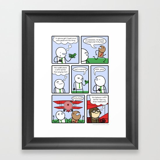 Antics #159 - just plane rude Framed Art Print